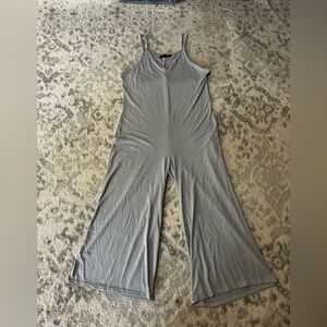 Baby Blue Jumpsuit Romper Wide Leg Ribbed Slouchy size 8